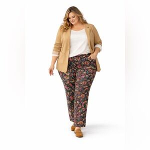 Croft & Barrow Size 18 Multicolored Paisley Women's Pullover Pants